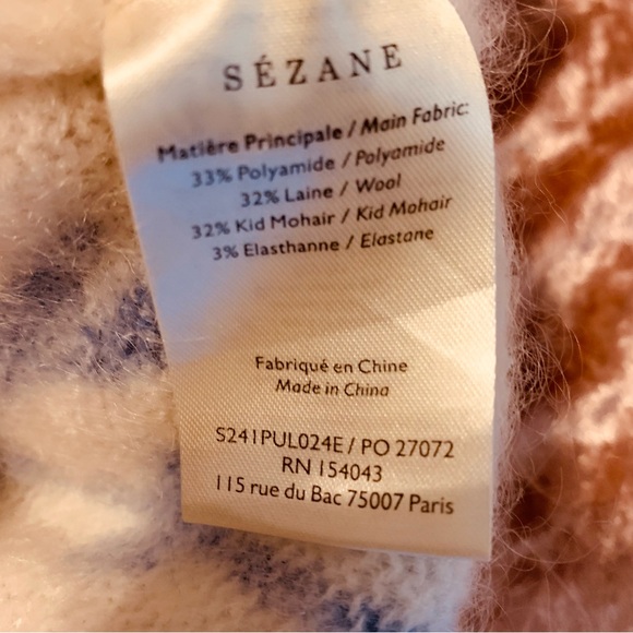Sezane Pelagie Cream & Ecru Blue Floral Sweater made of Kid Mohair Feminine XS - Picture 9 of 13
